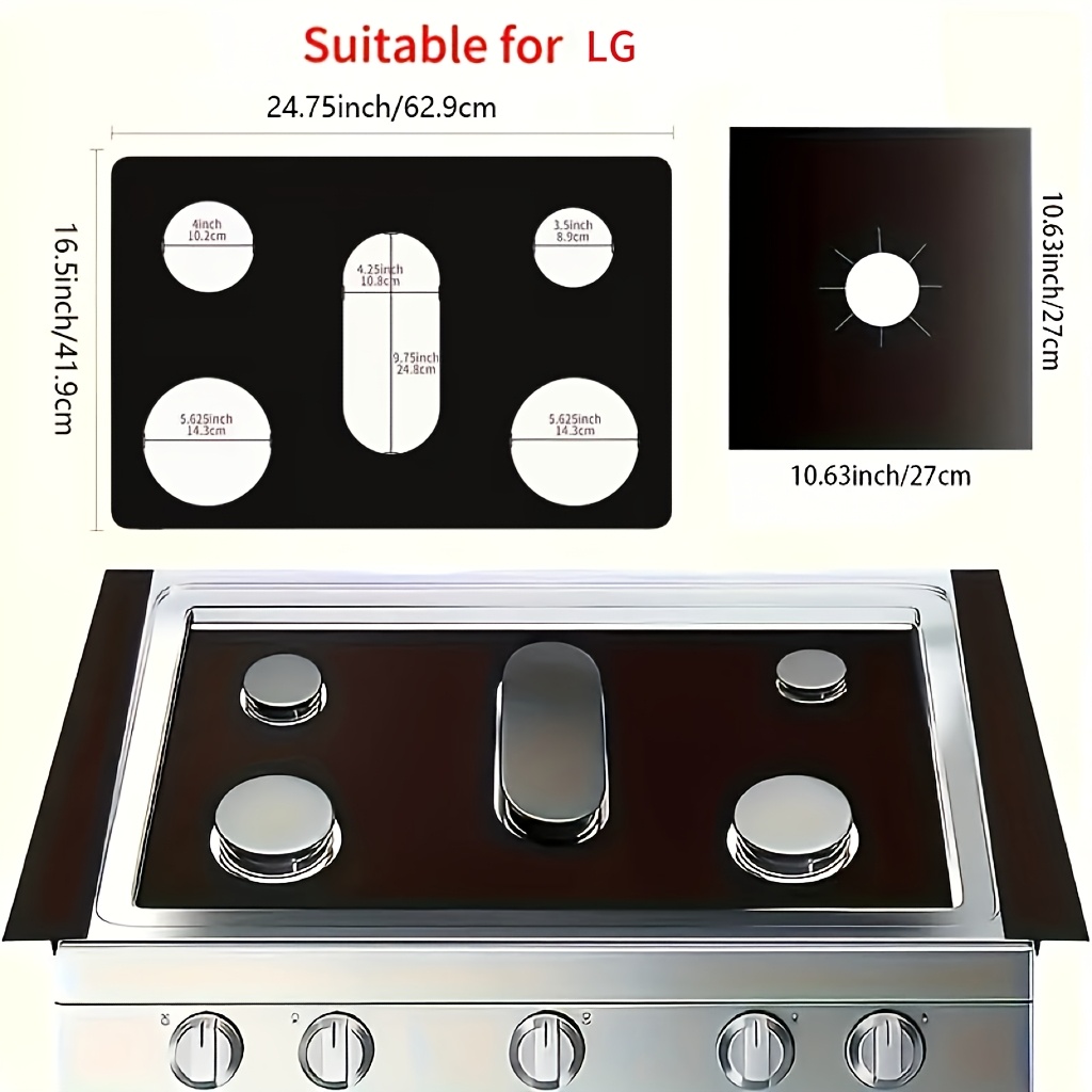 Temu – TEMU Sxtsxt Reusable Gas Stove Cover, Compatible With Lg Gas Stoves, Includes 1 Mat, 2 Sealing Strips, And Pad