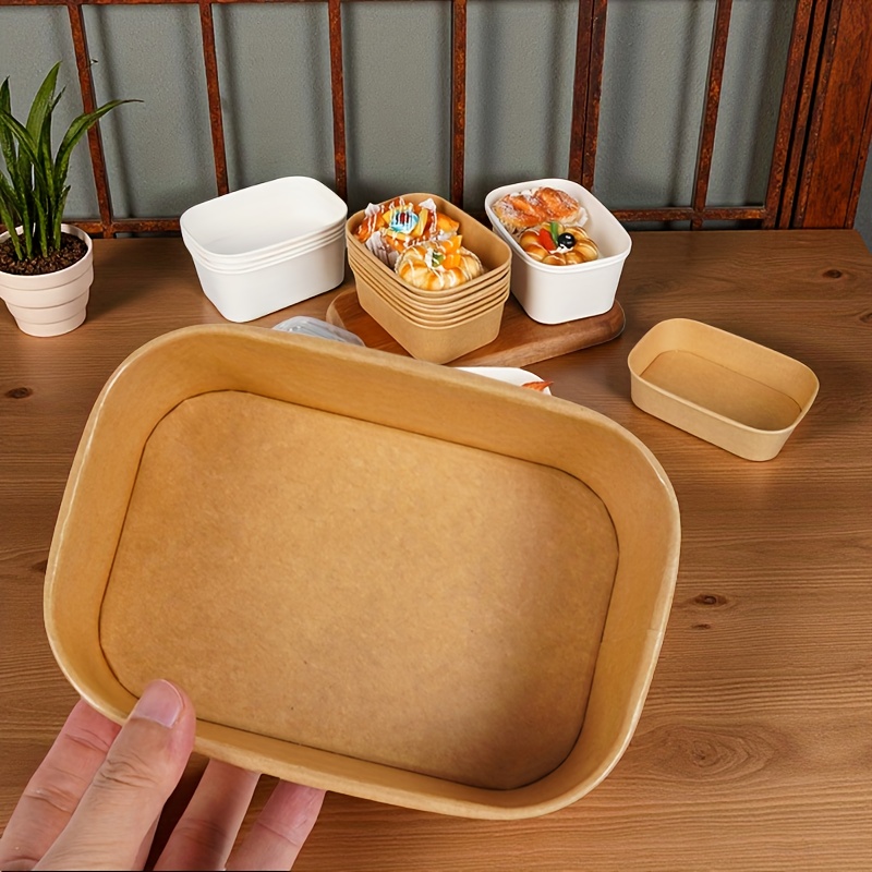 200pcs brown   paper takeout containers with rounded corners heavy duty stackable food storage boxes for restaurants lunch boxes parties picnics compatible with standard lunch boxes restaurant takeout containers natural  