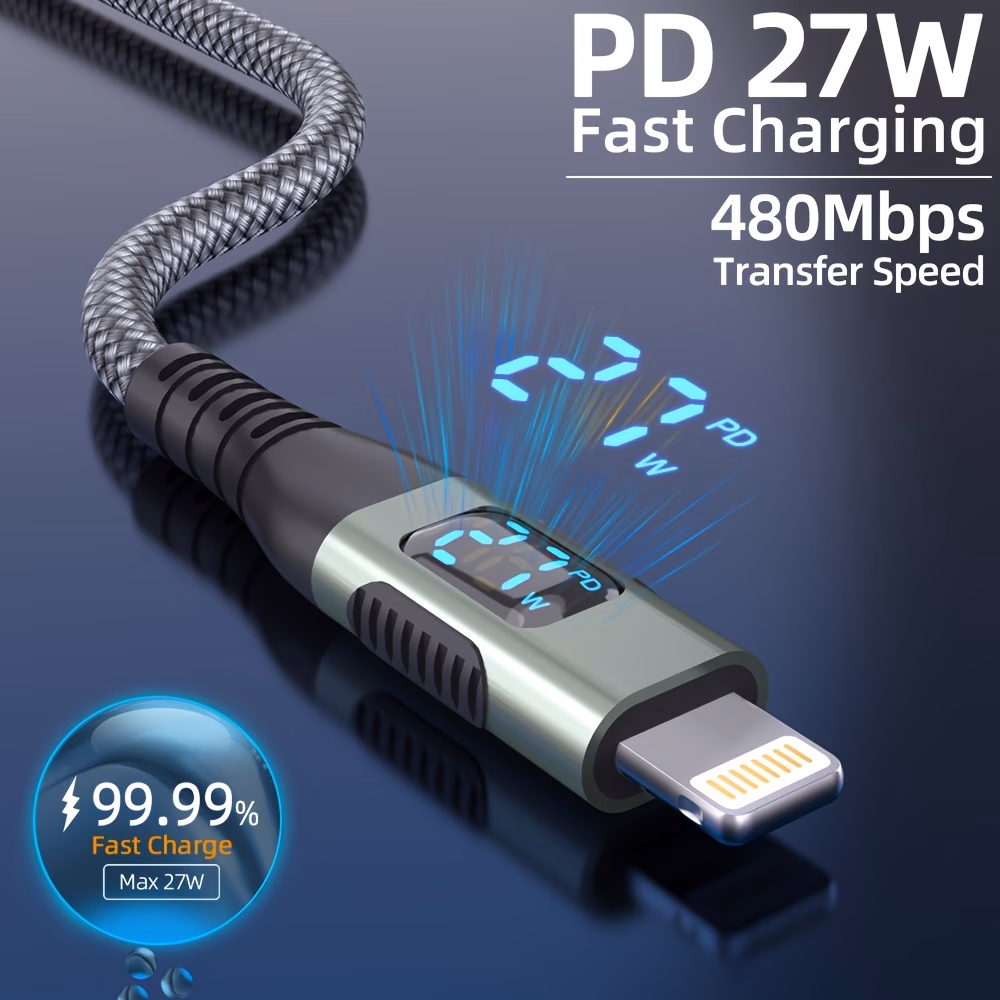 cavo di ricarica rapida 1 pz/2 pz/3 pz/5 pz, cavo usb , cavo di ricarica da usb-c a lightning con usb a tipo c per iphone 13/12, per for samsung e la maggior parte degli smartphone, da usb a ios per iphone 14/13/12/11 Dettagli dell'articolo 0
