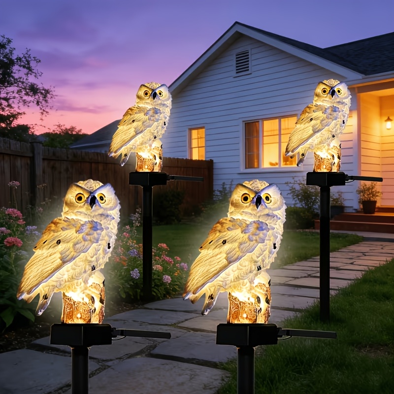 TEMU 4-pack Outdoor Ip55 Simulation Solar Garden Lights, Smart Light Sensing Fence Wall Mounted Led Decorative Lights, Suitable For Garden Lawns, ,