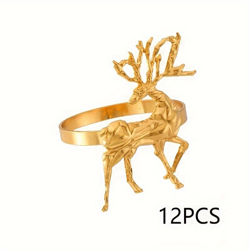 12pcs Christmas Reindeer Napkin Rings