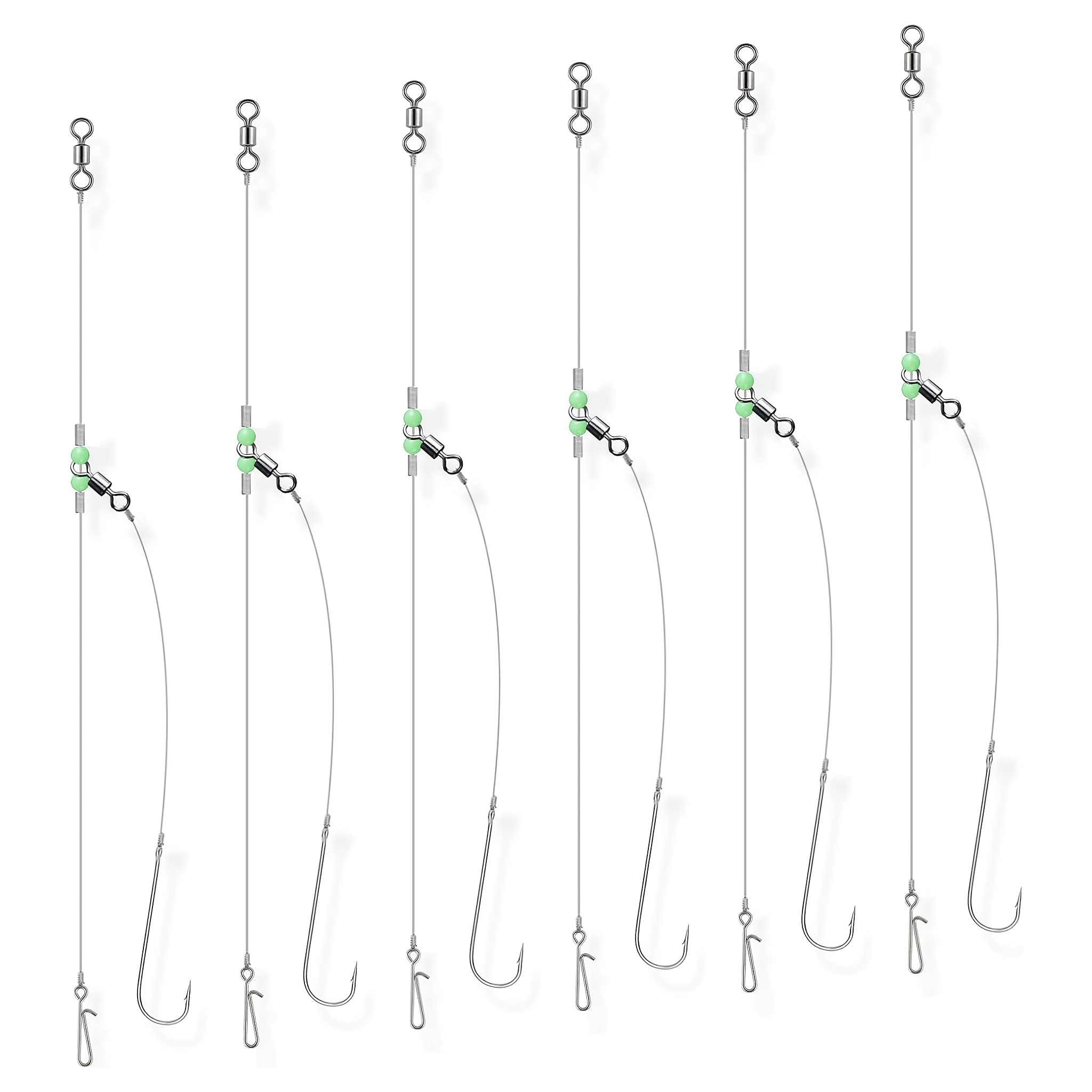 6pcs Sea Fishing Rigs Beach Casting, Pre-rigged Hook Size 2/0 Clipped, Rigs Fishing
