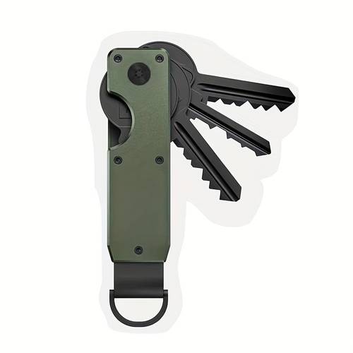 Artikelbild herren schlüsselhalter aus carbonfaser & aluminiumlegierung - robuster multifunktionsschlüssel mit clip, kompatibel für schlüssel, büro, fitnessstudio - stilvoll für den täglichen gebrauch