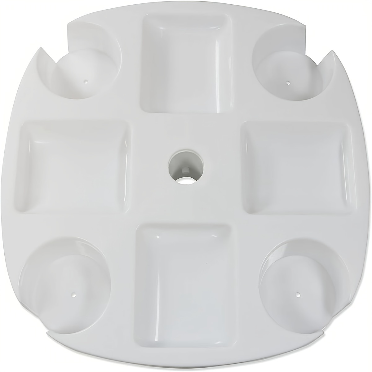 1pc Beach Umbrella Table Tray White Plastic Material With 4 Cup Holders 4 Snack Bar Suitable For Beach Outdoor Patio Garden Swimming Pool Tray