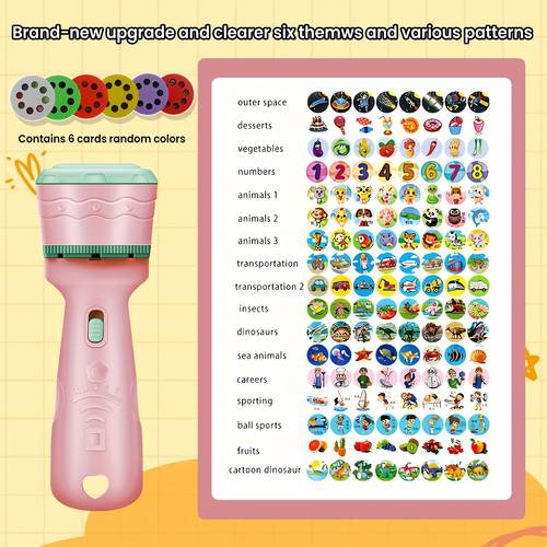 interactive projection toy with 48 fun patterns animals vegetables letters more educational science math learning aid for family parties birthday gifts battery operated safe 3 random