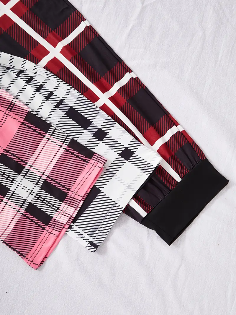 womens piece set wear heart print pockets long sleeve short sleeve top pants pajama set Product details 5