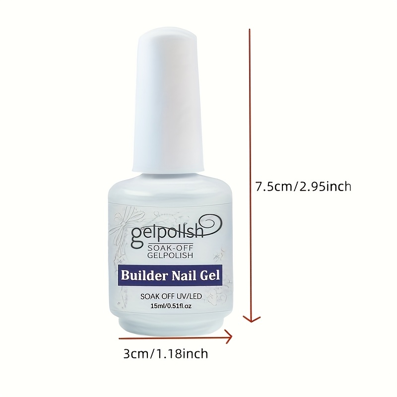 Image of 2pcs Gel Polish Builder Nail Gel Builder Strengthener Gel Pink Builder Nail Gel Color Hard Gel Builder Extension Nail Gel For Holiday Nail Art Design Christmas Gift For Women