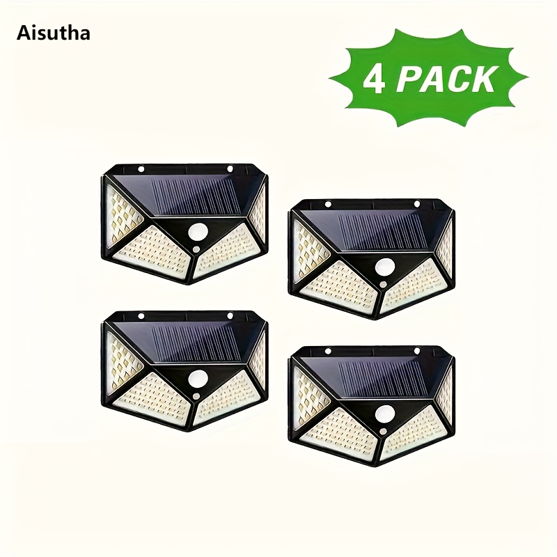 

Aisutha 4pcs Solar Wall Lights With Leds - Auto Sensing, Wireless Outdoor Lighting For Gardens, Courtyards & Streets, Street Light