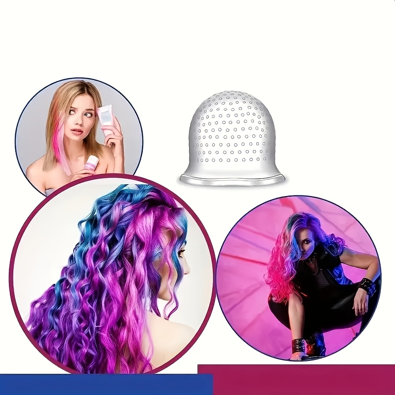 Silicone Hair Coloring Cap with Hook Needle