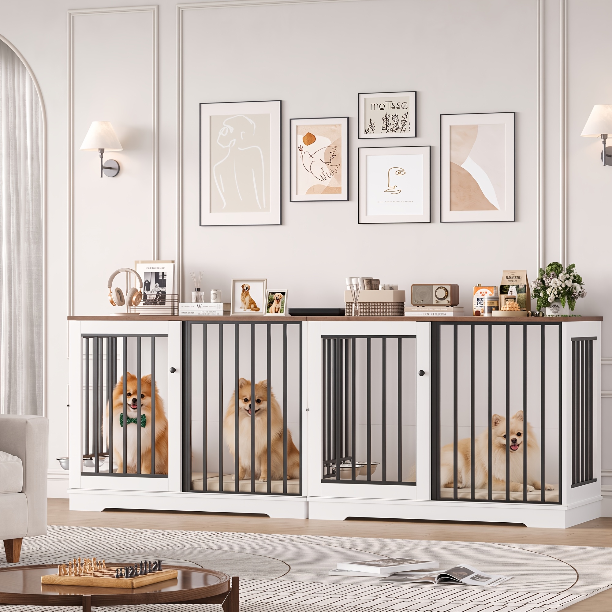 Image of 120cm Dog Cage, Dog House, Large Dog Cage, Pet Cage With Sliding Door, For Large And Medium Dogs, Indoor Use, 120 X 90 X 60cm
