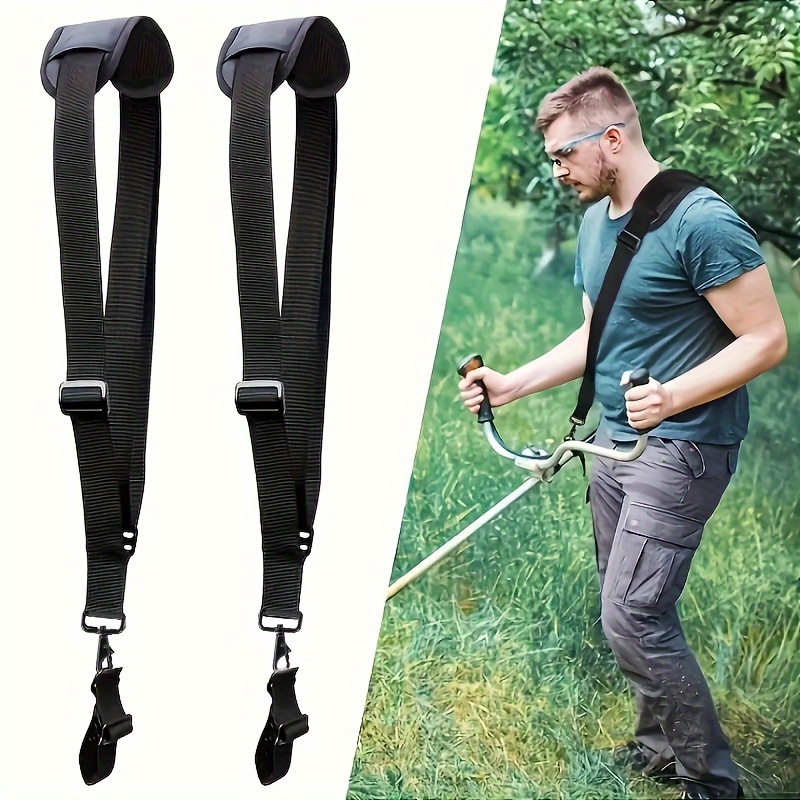 

Adjustable Harness Strap With Metal & Shoulder Pad - Lawn Mower And Pruner Support Belt - Non-electric Garden Tool Accessory For Landscaping