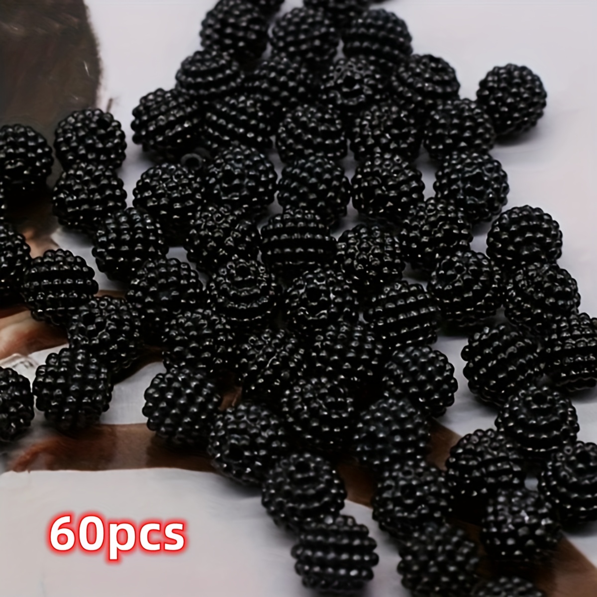 10mm 60pcs Bead Craft Additions For Jewelry, Necklaces, Hair Decor, And Handbags - Resin Material, Perfect For Elegant And Luxurious Designs, Craft Additions | Elegant Beadwork | Smooth Texture