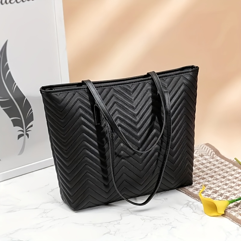 TEMU 【ファッション】ル刺繍トートバッグ | 大容量 通勤ショルダーバッグ | 無地 レディース トートバッグ | 多色展開