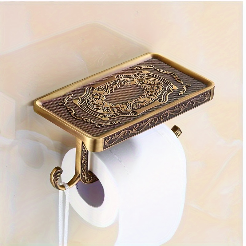 

Brass - -mounted Roll Dispenser, Metal -adhesive Installation - Bathroom For Halloween, Christmas Decor