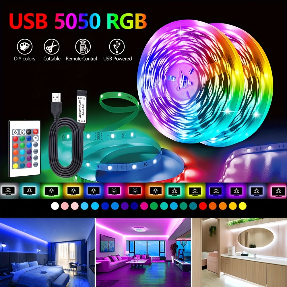 Usb 5v Magic Color Usb Light Strip Rgb Desktop Atmosphere Temu