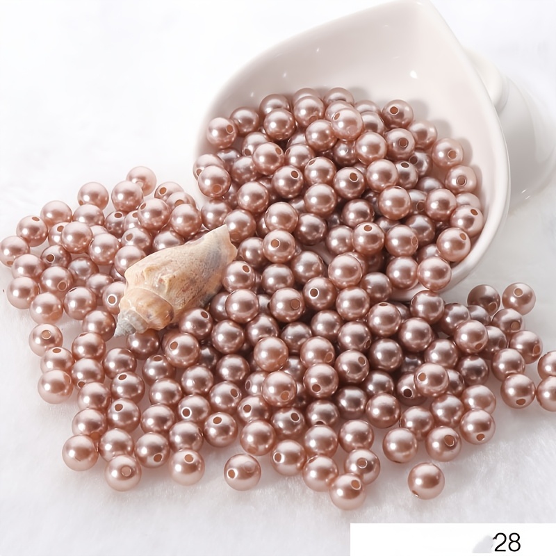 E-shop Perlen & Perlen-Sortimente 250 Stück 8mm ABS durchlochte farbige Kunststoff-Streuperlen, handgefertigtes Perlen-DIY-Material, für Schuhe,