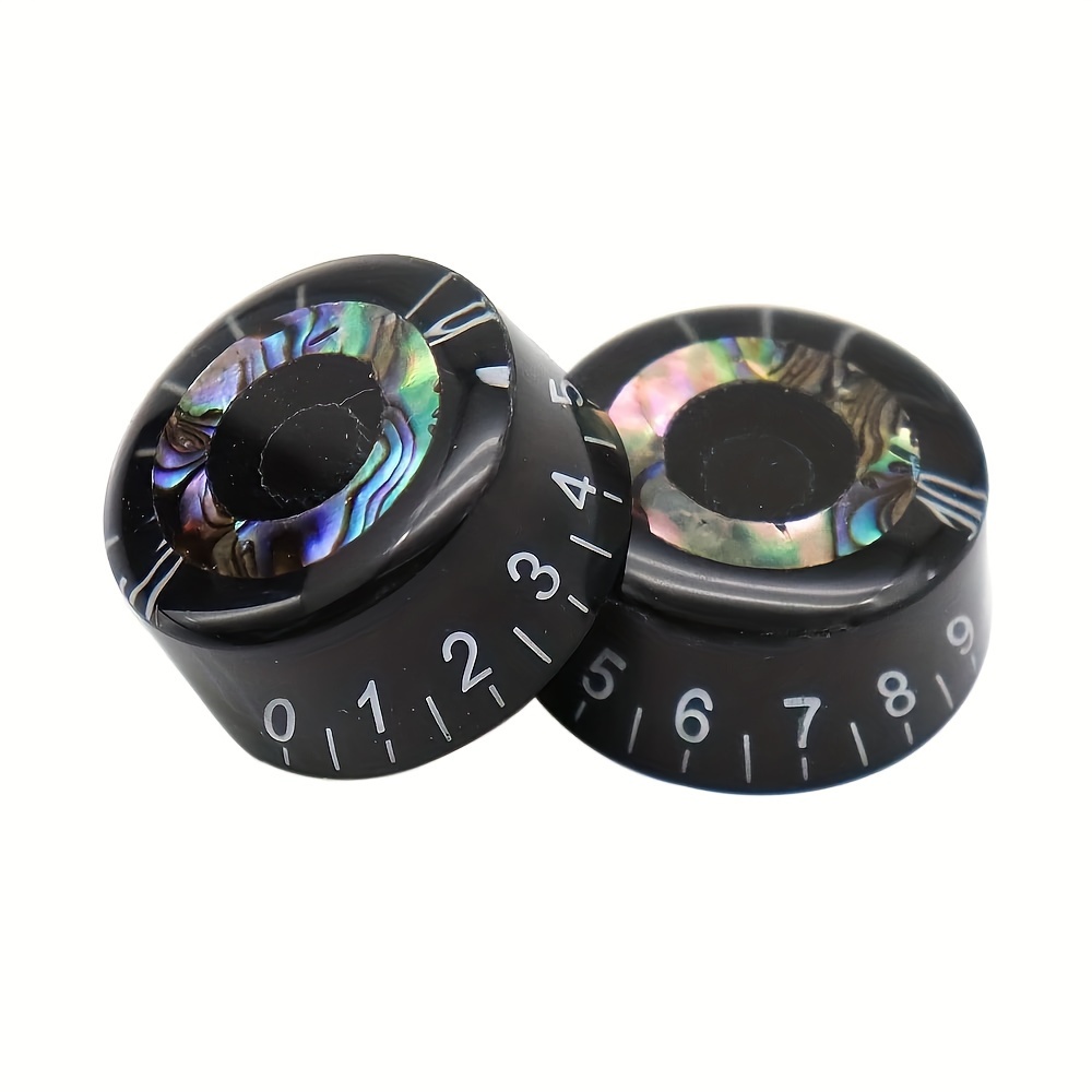 4-Pack Glossy Black Plastic Guitar Knobs, Speed Volume Tone Control for Les Paul Guitar Bass Accessories