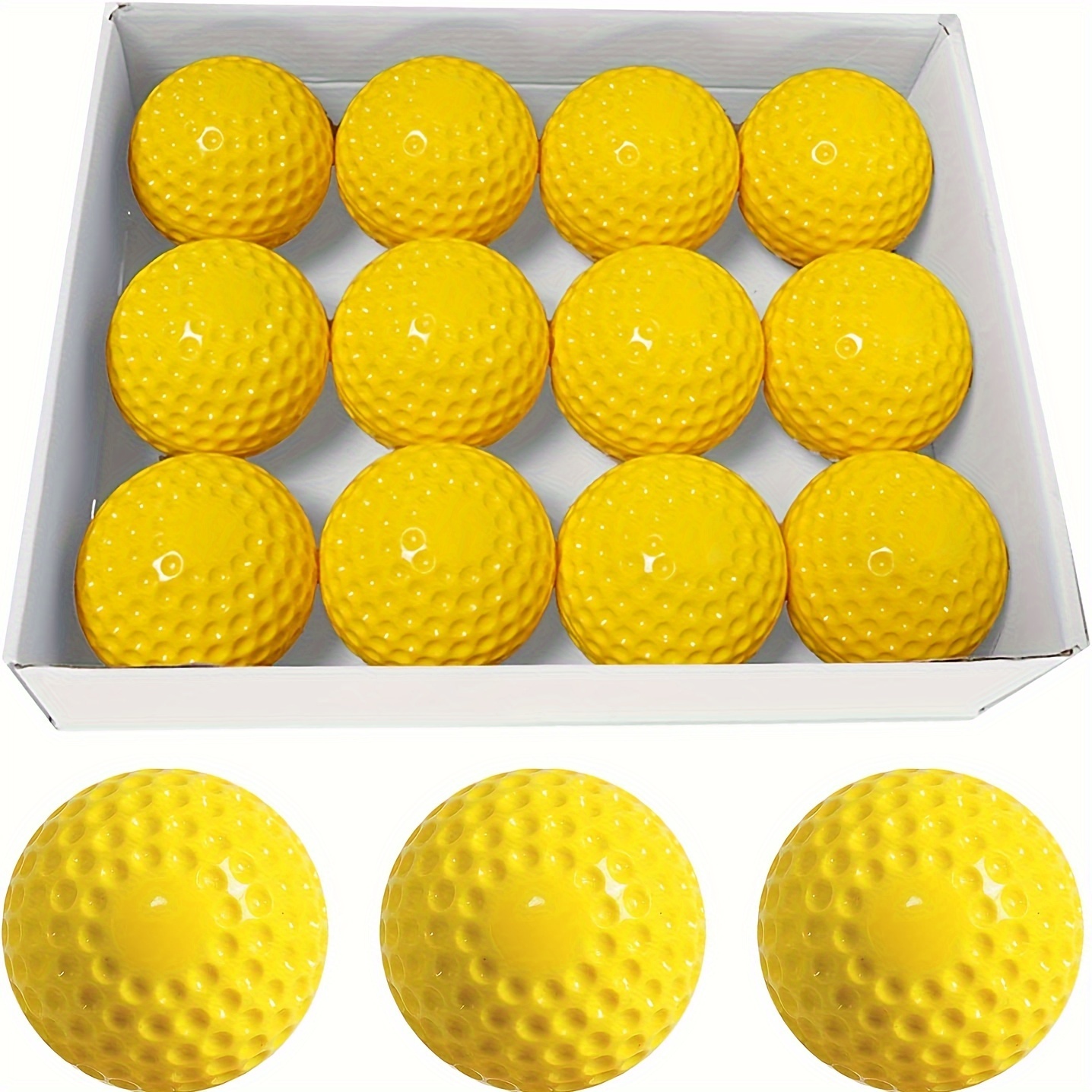 

12pcs Soft Baseballs, Dimpled Baseballs, 9-inch Pitching Machine Baseballs For Hand-eye Coordination, Hitting And Fielding Practice