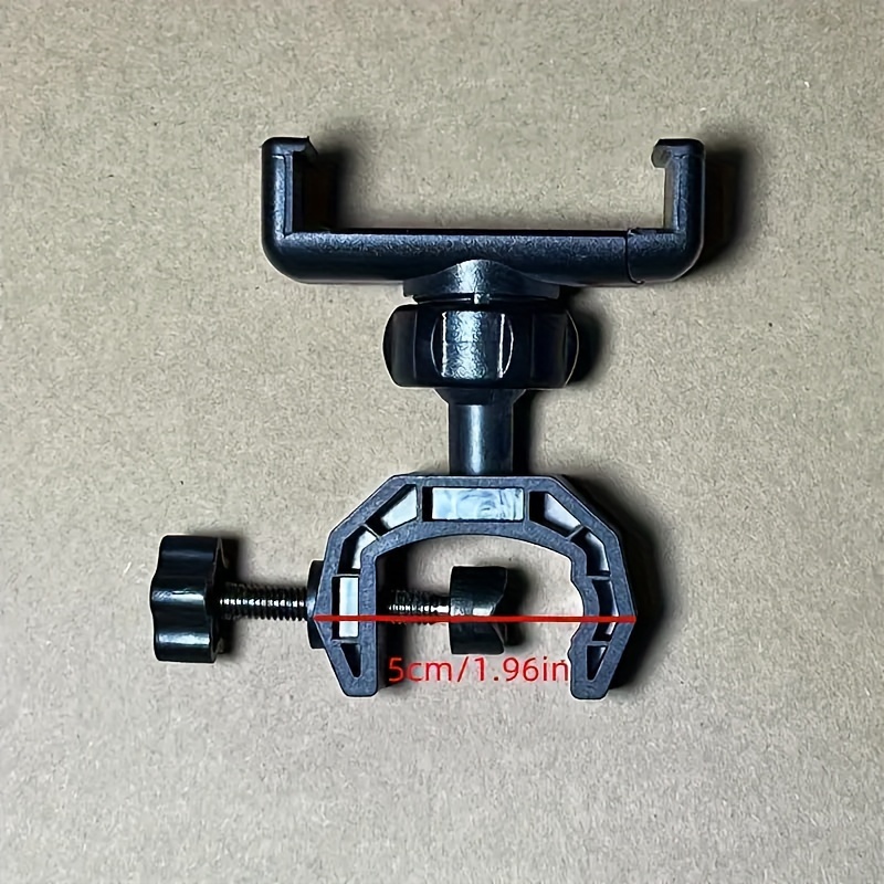 360-Degree Rotating Microphone & Smartphone Holder - Durable ABS, XLR Compatible, Black - Ideal for Bicycles, Motorcycles, Bass Guitars, Motorcycle Gear|Sleek Black Design|Sturdy Construction