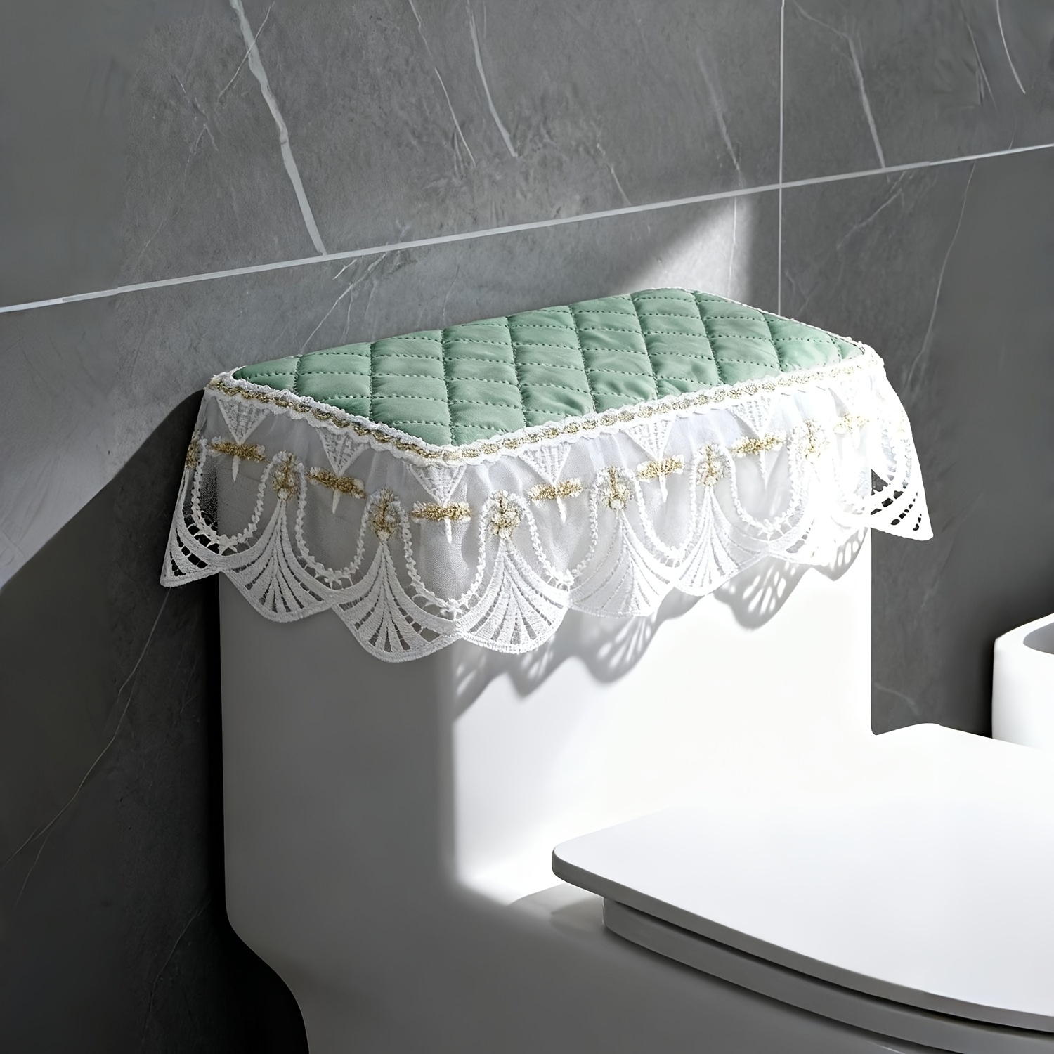 TEMU Toilet Tank Lid Cover Cloth Universal Ugly Cover Dustproof Universal Full Wrap Bathroom Decoration Toilet Tank Cover