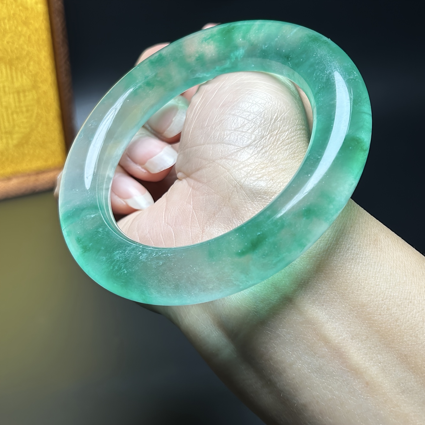 Perfect High-Ice Precision Crafted Round Bangle Bracelet, Unisex