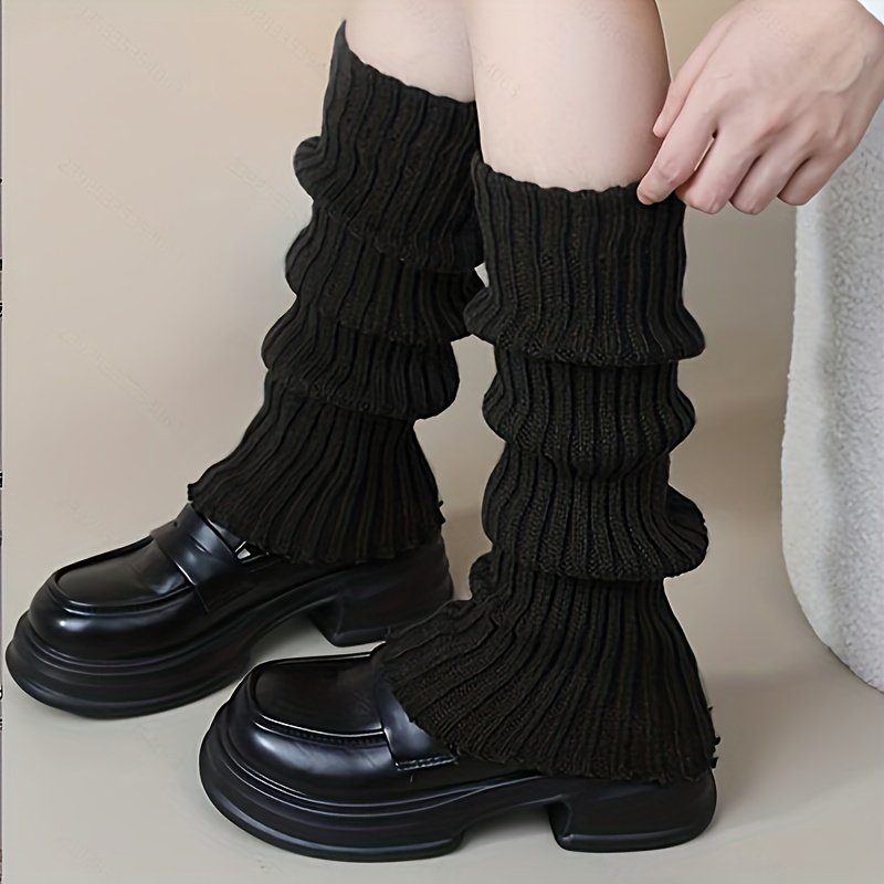 TEMU 1 Pair Women' Color Decorative Leg Warmers, Fashionable Long Leg Warmers, Thermal Stockings, Fashion Recommended, Suitable For Jk Uniform Style