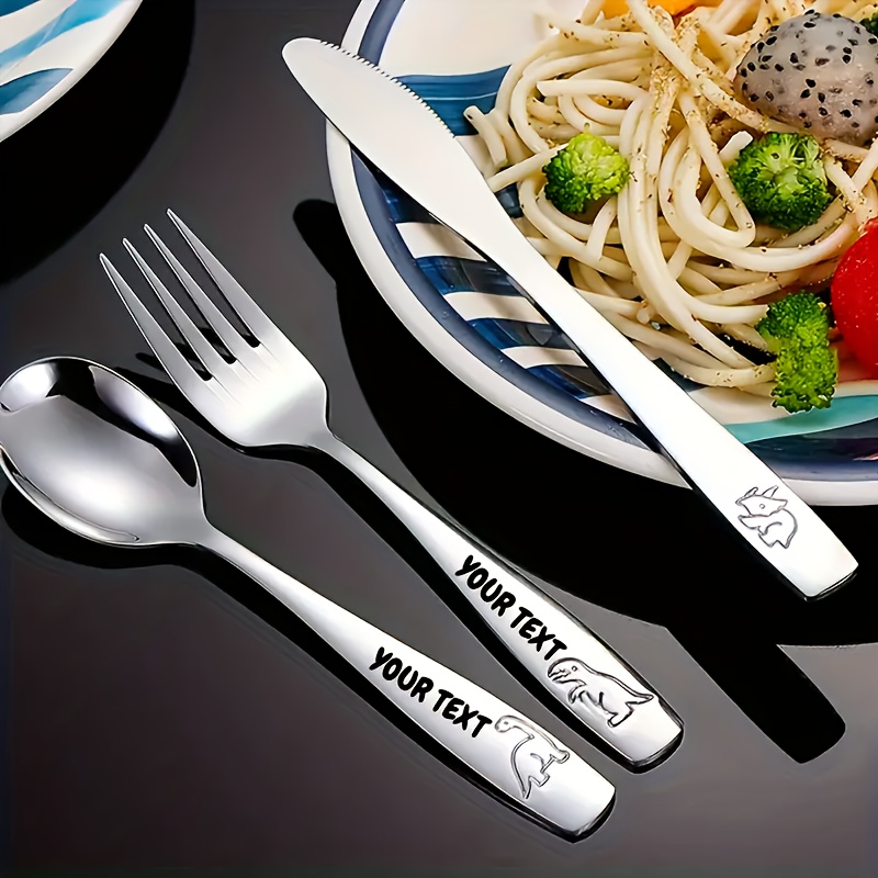 personalized stainless steel cutlery set   name   12 dinosaur pattern set including knife   and teaspoon suitable for   dining and special occasions Product details 0