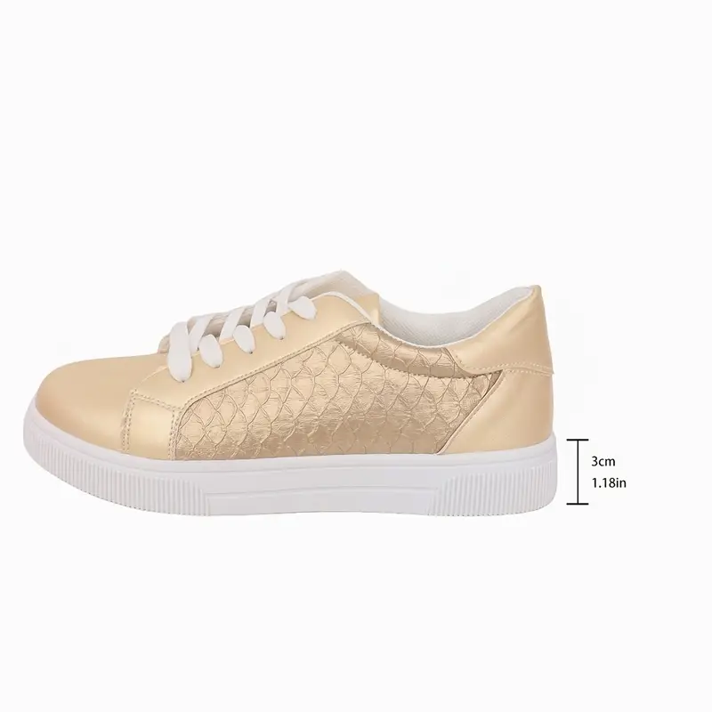 womens fashion sneakers solid color lace up low   shoes breathable fabric inner non slip rubber sole with height increase for     footwear 6