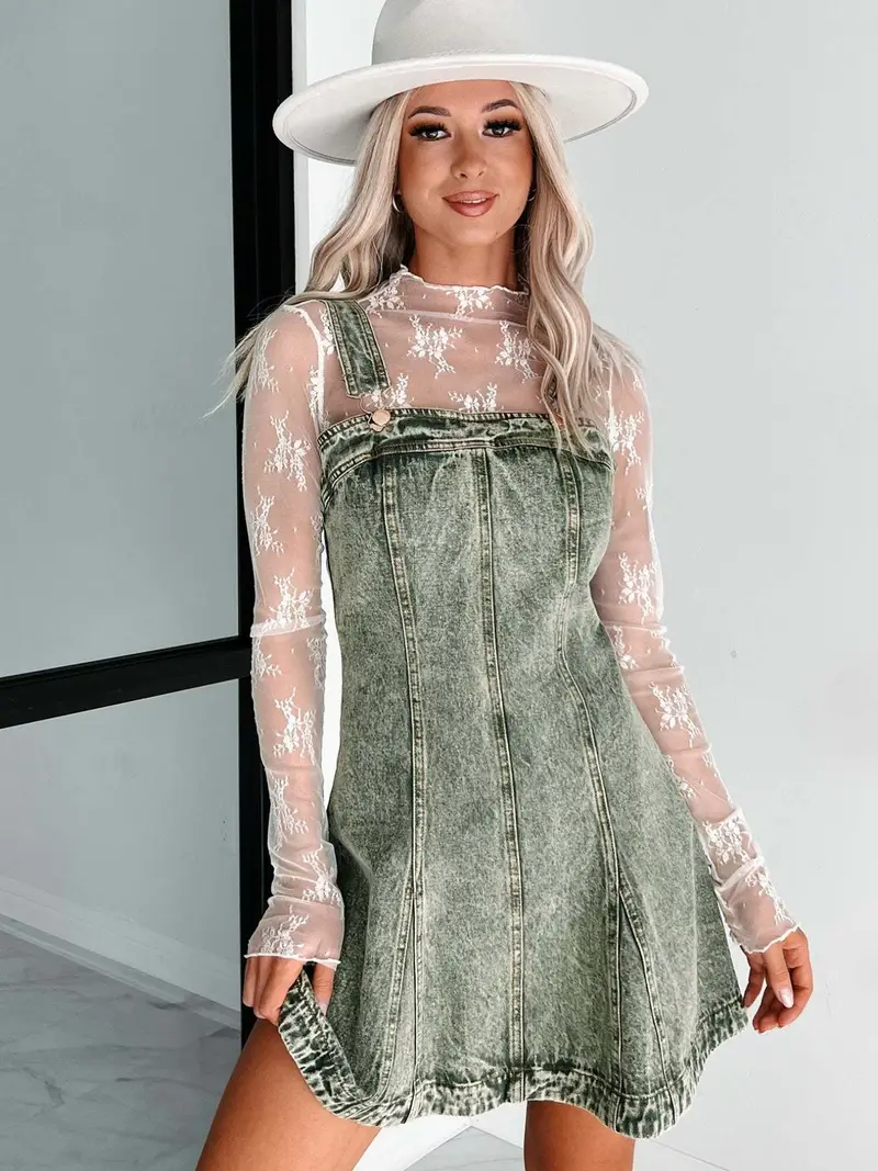 denim overall jumper dress Girl's Aria Denim Overall Jumper Dress