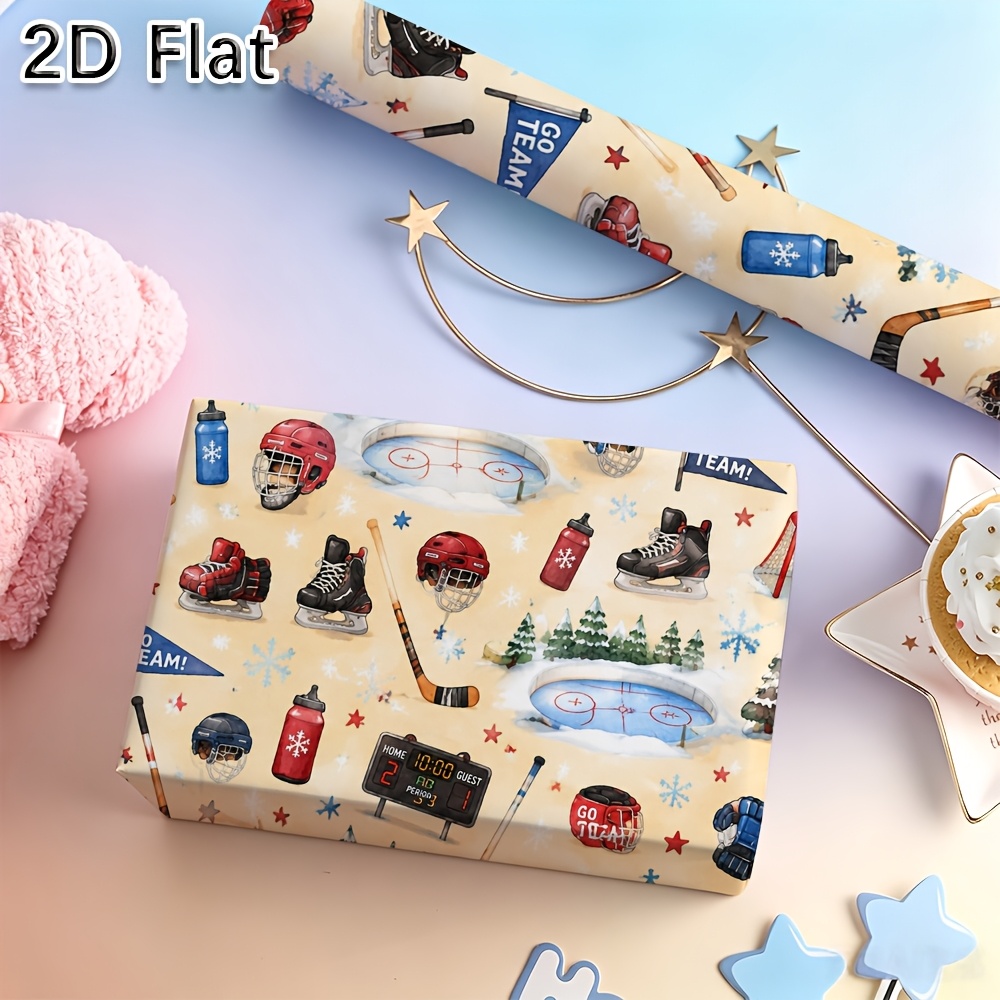 TEMU [2D Plat] 1pc avec Design Imprimé Cool sur le Thème du Hockey sur Glace, Idéal pour de Cadeaux de Fêtes et la Décoration de Fêtes Intérieures et