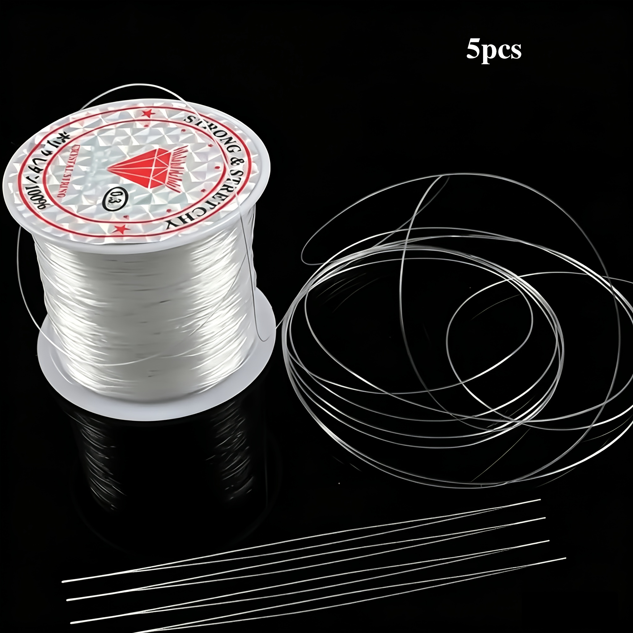 TEMU Filo per perline in nylon - Diametro 0.3 mm, 64 4 aghi per perline a capo , combinazione perfetta, filo non elastico per tessitura per perline,