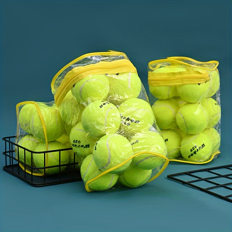 

12 Pack Of High Elasticity Tennis Balls In A Net Bag - Suitable For Youth And Neutral Adult Ages - Made Of Pa (polyamide, Nylon) Material