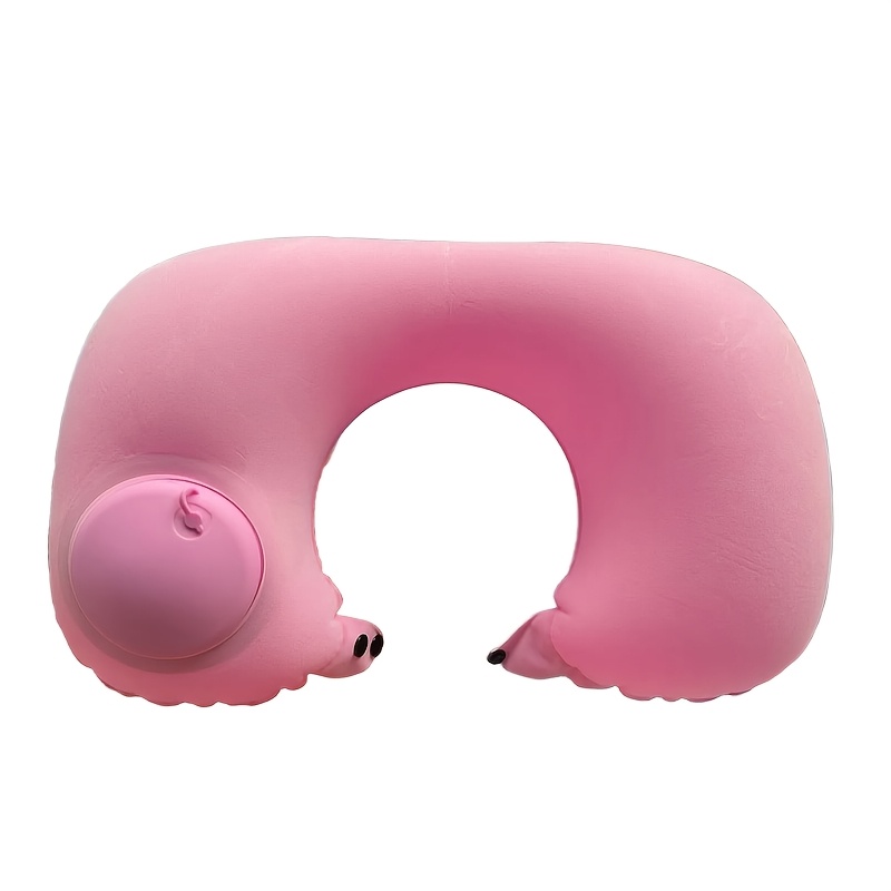 TEMU Oreiller de voyage gonflable pour le cou pour de cervicale, oreiller gonflable portable et pliable de U à pression pour les siestes et à ,