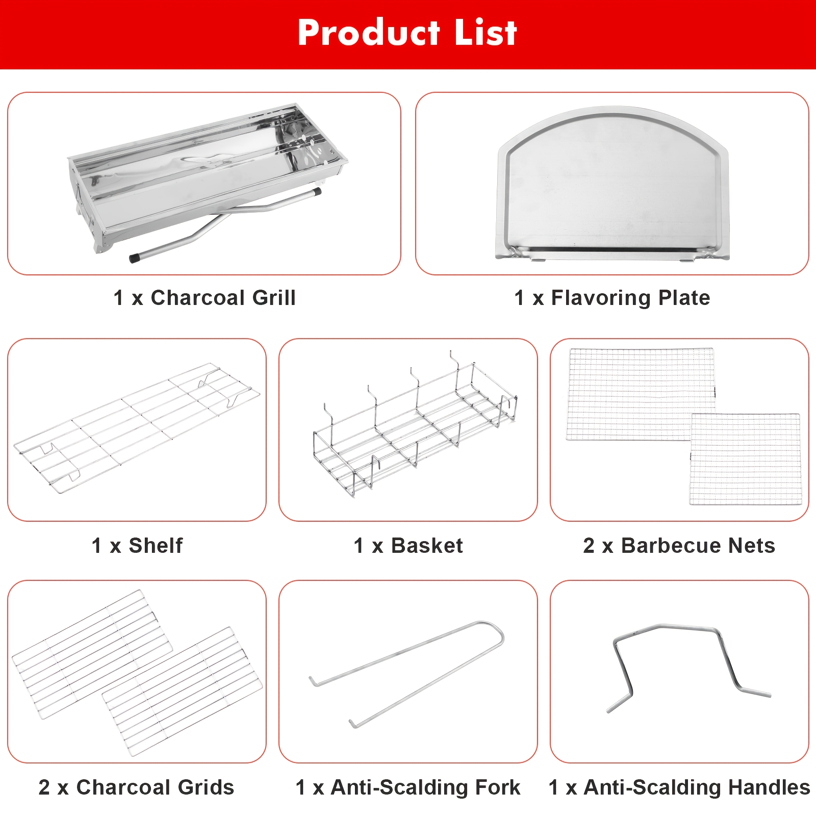 Image of Barbecue Grill, Foldable Barbecue Grill, Stainless Steel Barbecue Grill, Food-grade Material, Suitable For Outdoor Camping, Parties, And Picnics