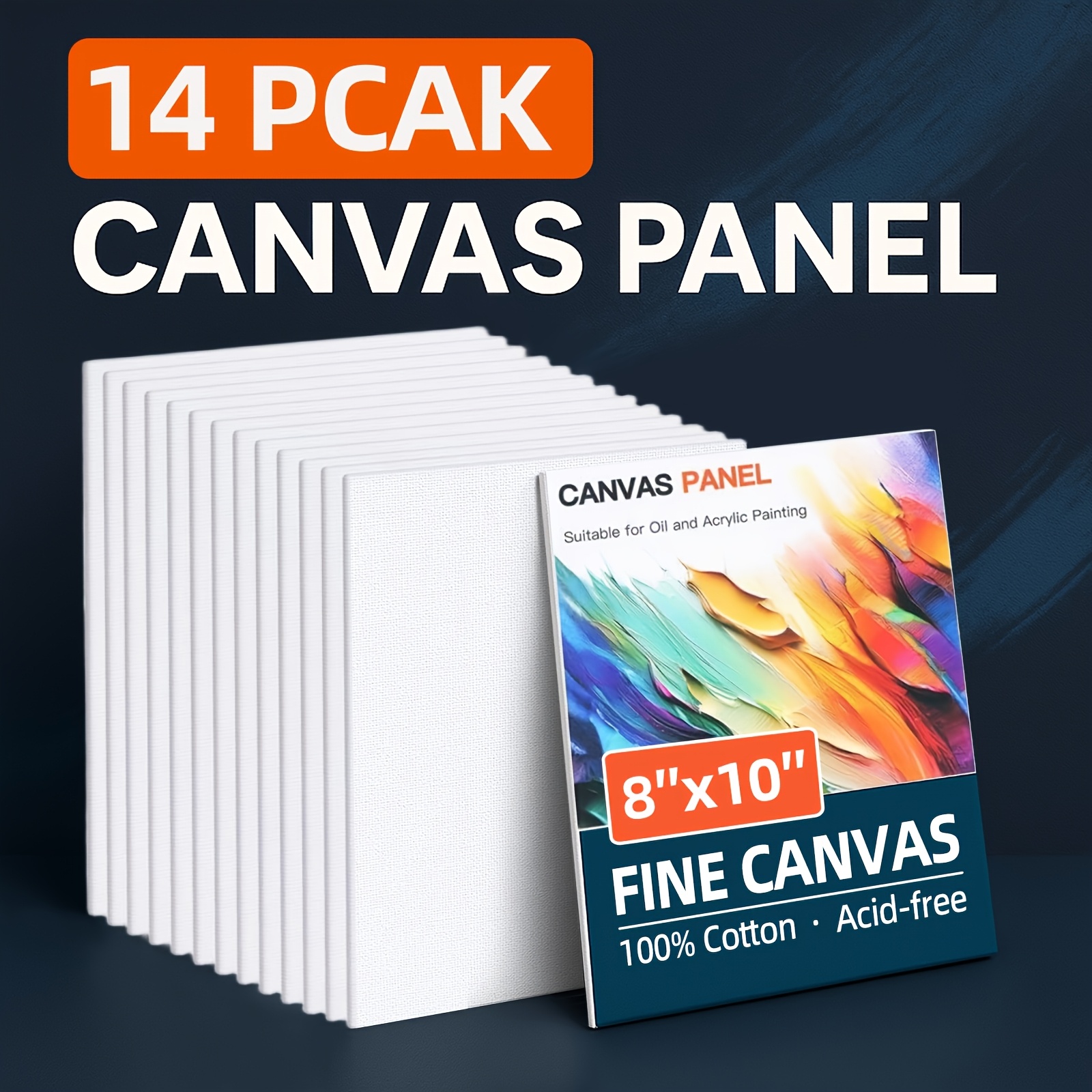 14 30pcs   panels or order suitable for acrylic oil painting 8x10 inch 100 cotton triple   canvas panels with white blank   pre primmed for instant painting ideal for artists hobbyists