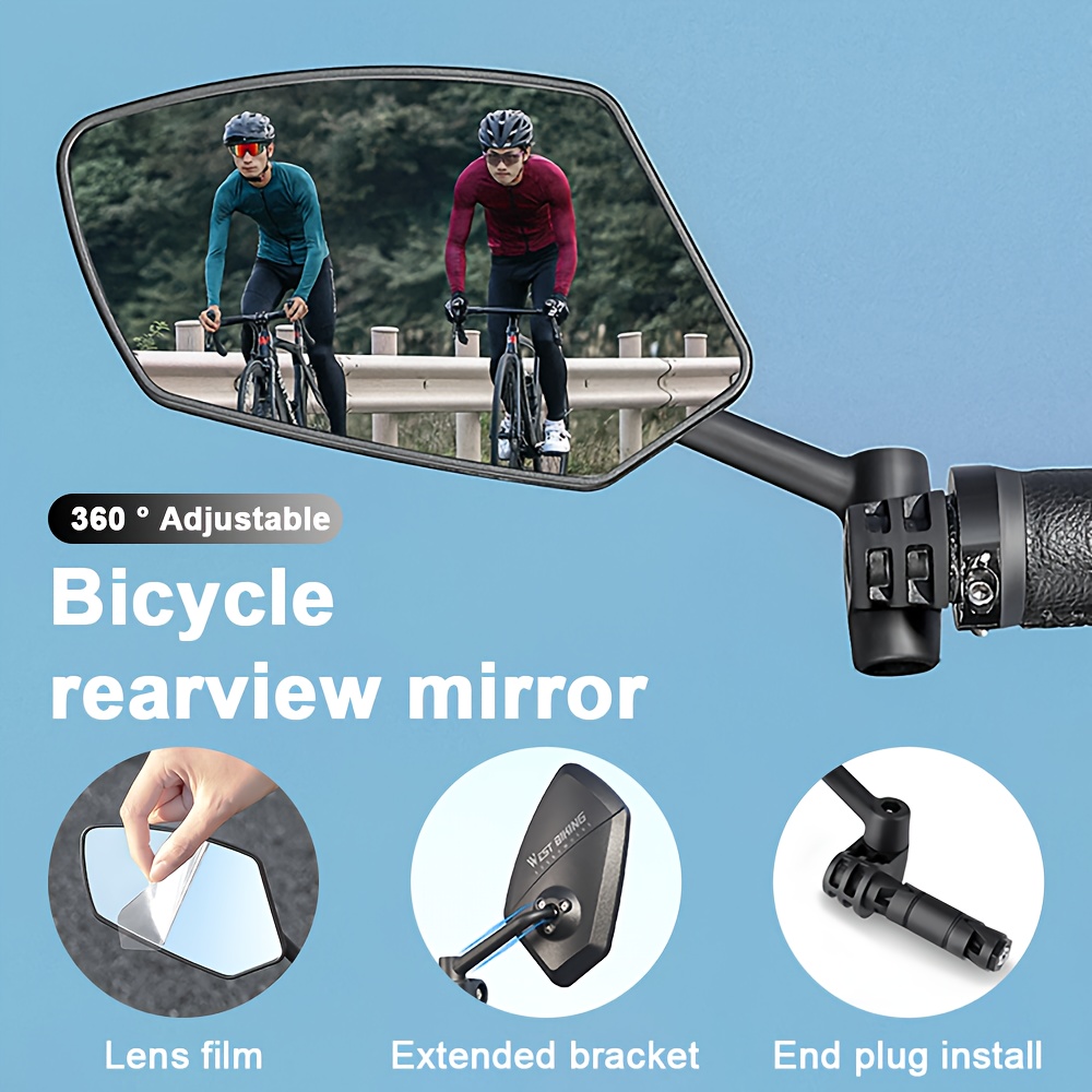 Fahrrad-Rckspiegel - 360 verstellbarer Panorama-Weitwinkel-*-Spiegel fr  Mountainbike/Stadtfahrrad - Verbesserte Sicht nach hinten fr mehr  Sicherheit, einfache Montage (keine komplexe Installation)