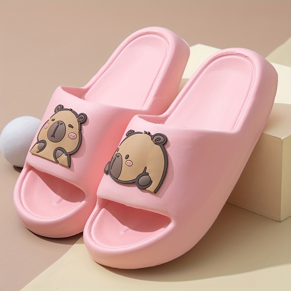 Cartoon Solid Color Bathroom Slippers, Children And Children Kids Indoor Home Slippers