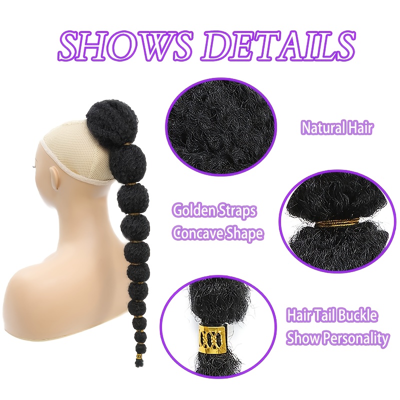 1 pack bubble ponytail hair extensions s natural textured synthetic   human like   to install secure hold versatile for everyday special occasions stylish updo accessory   buns secure installation hair accessories details 3