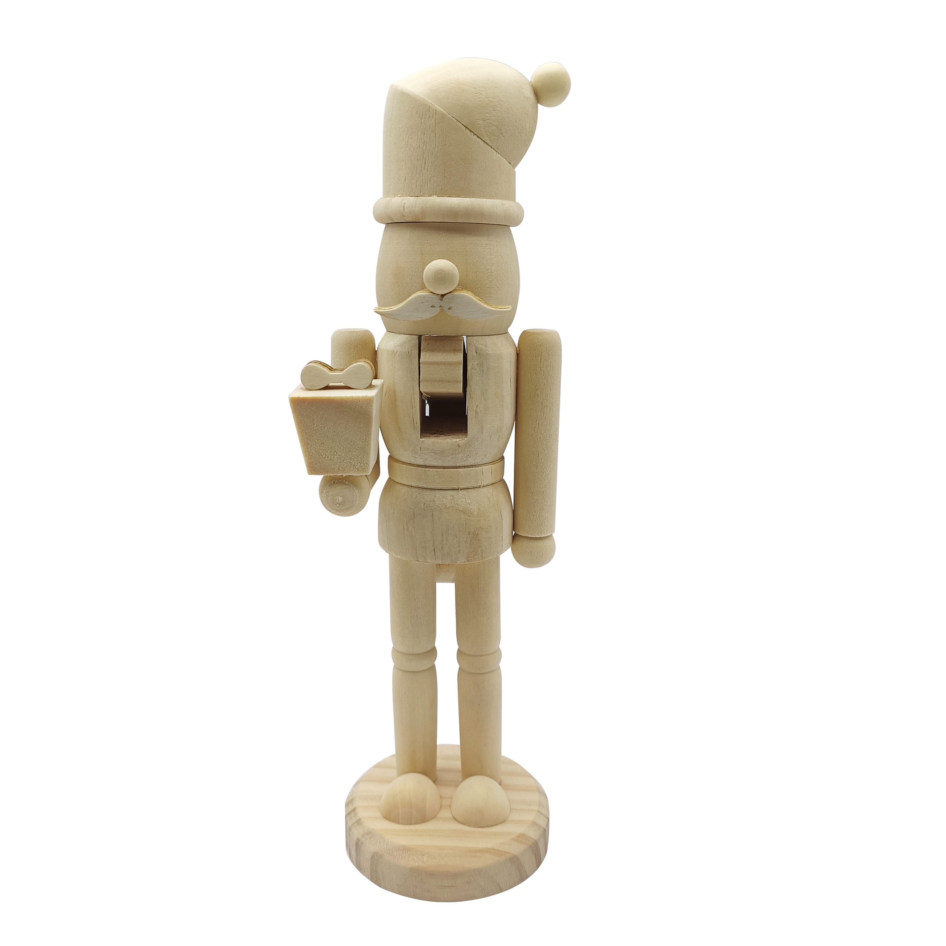 Nutcracker Santa Claus Snowman Wooden Blank Tabletop Decorations, Unpainted Holiday Gift Collectibles
