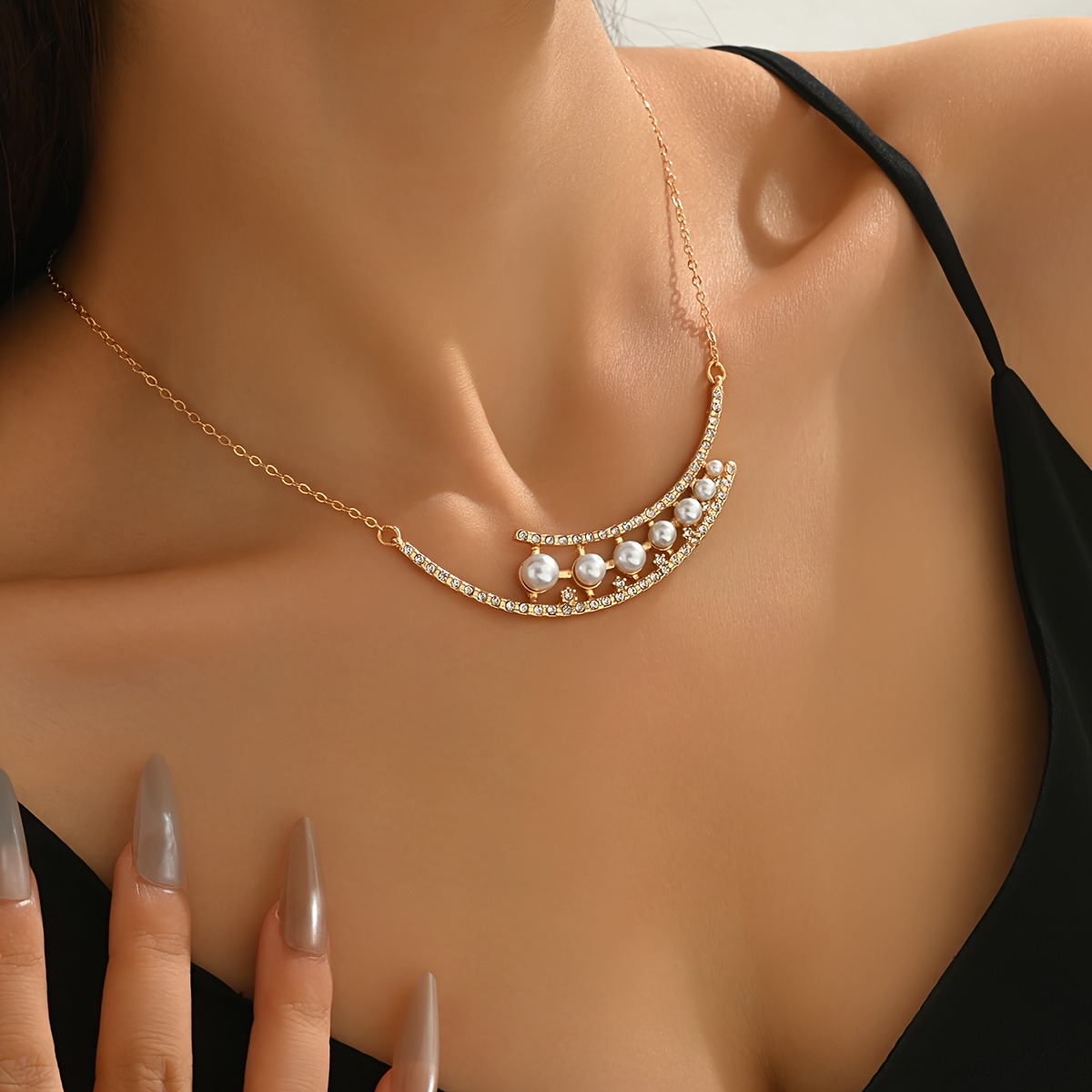 Women's Hip-Hop Punk Style Linear Double-Row Necklace