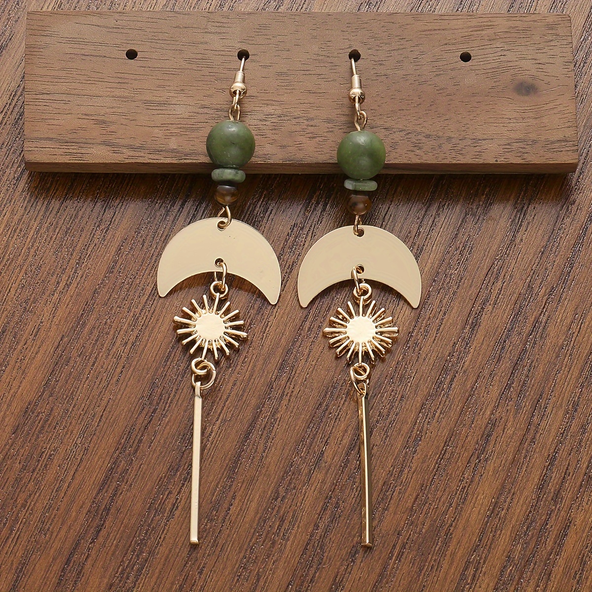 TEMU Bohemian Style Creative Beaded Pendant Featuring Moon And Sun Geometric Designs, Wear, Party Accessories, And Holiday Gifts.