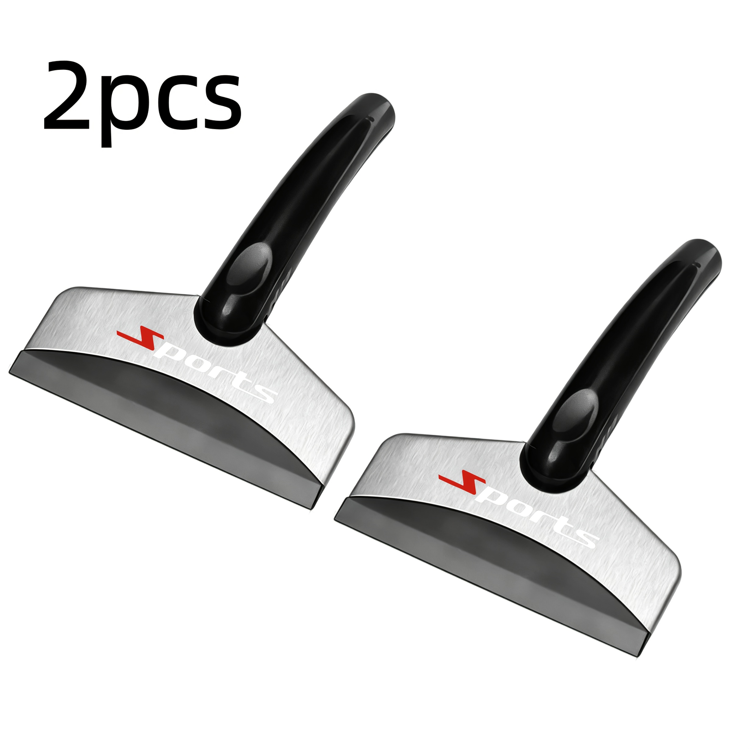 TEMU 2pcs Multifunctional Car Snow Shovel, Heavy-duty Stainless Steel Windshield Defrosting And Deicing Tool, Portable Winter Car Exterior Additions,