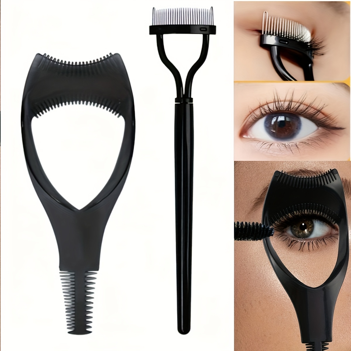 TEMU Juego de 2 Piezas para Aplicar Pestañas, Separador de Acero Inoxidable y Protector de Máscara de Ojos , Set de Accesorios para Mujeres