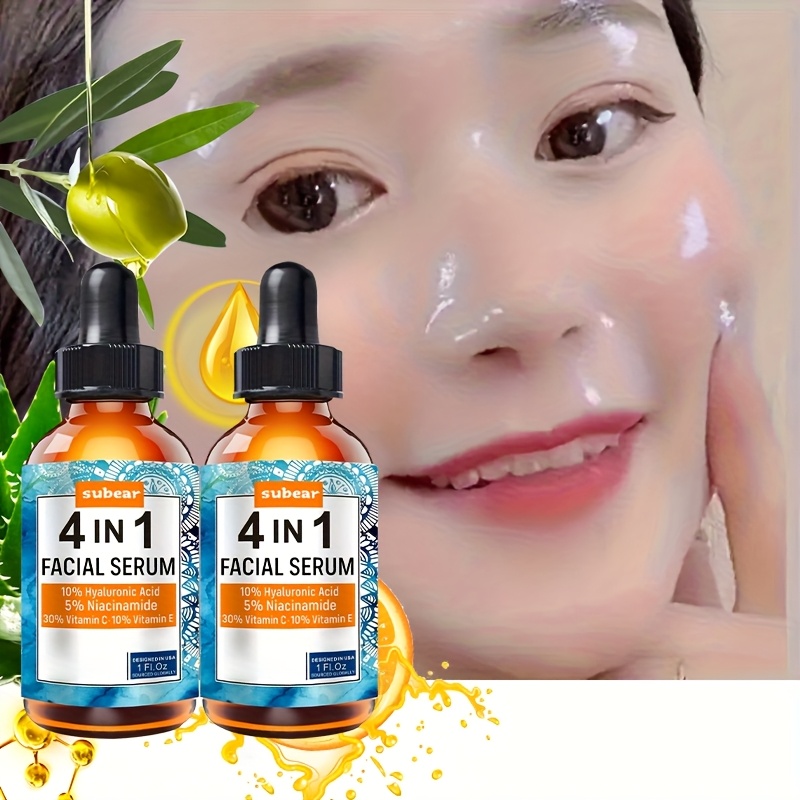 TEMU [2pcs Hyaluronic Acid Facial Treatment]subeare 4-in-1 Facial Treatment With Hyaluronic Acid, Niacinamide, Vitamin -moisturizing & , Firming,