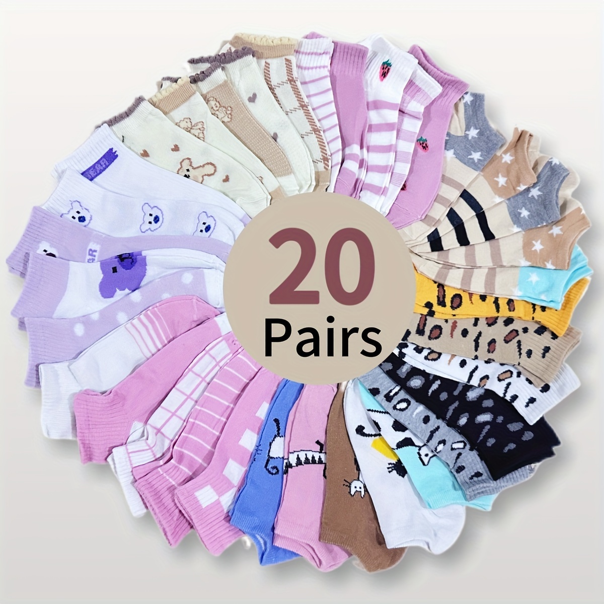 

10 Pairs/15 Pairs/20 Pairs Of Breathable Socks