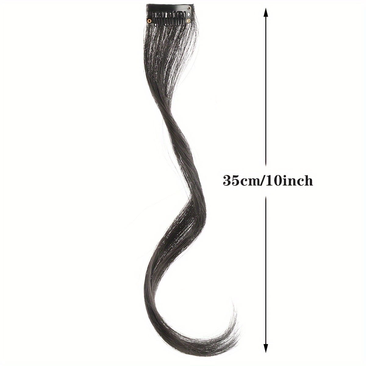 1pc elegant curly wave synthetic side bangs for women clip in wavy fringe hairpiece long hair extensions wig diy styling hair accessory details 3