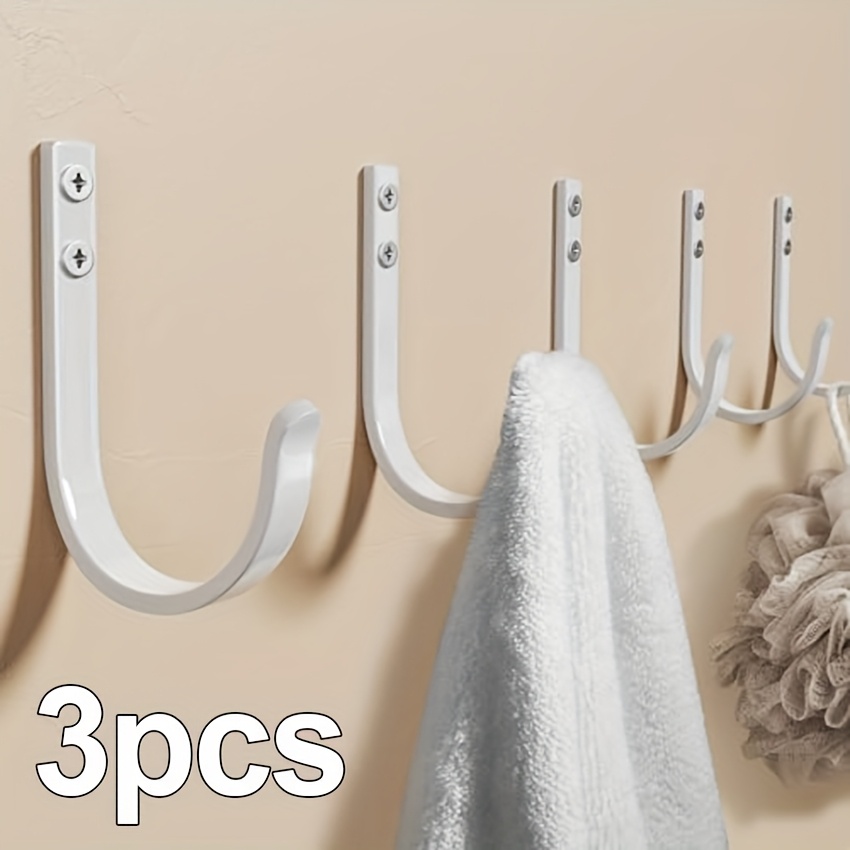 TEMU Lot de 3 crochets muraux suspendus pour serviettes et manteaux, cintre mural en métal, adaptés pour l'extérieur, les , , les de bain, les sacs à