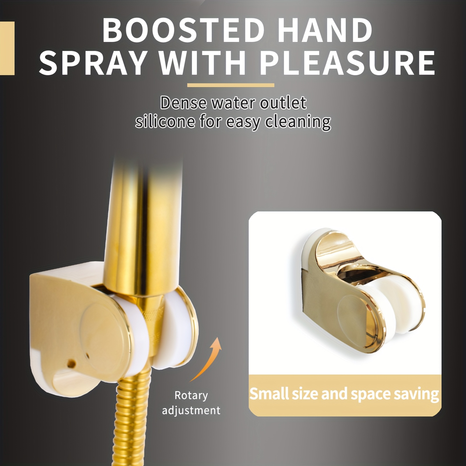 Golden High Pressure Square Rain Shower Head and Handle Set