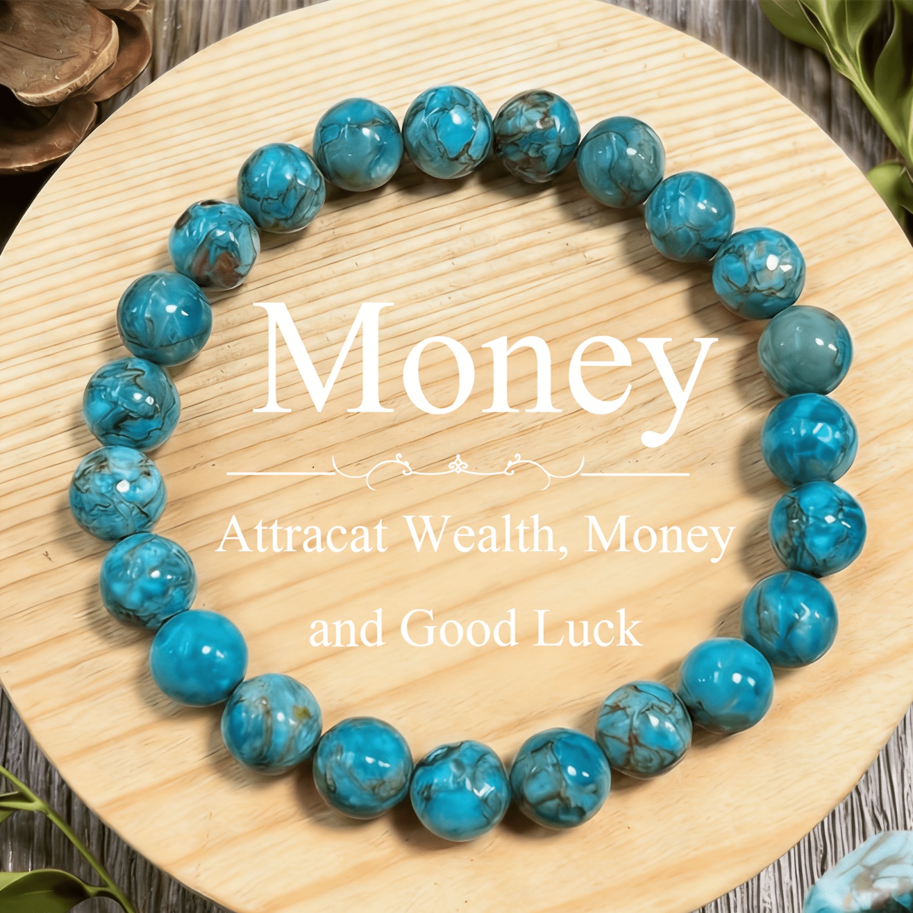 Handmade Natural South African Turquoise Bracelet - 8mm Beads For Bohemian Style Jewelry, Elegant Design For Daily Wear And Christmas, Accessory, Bohemian Jewelry, Spiritual Accessory