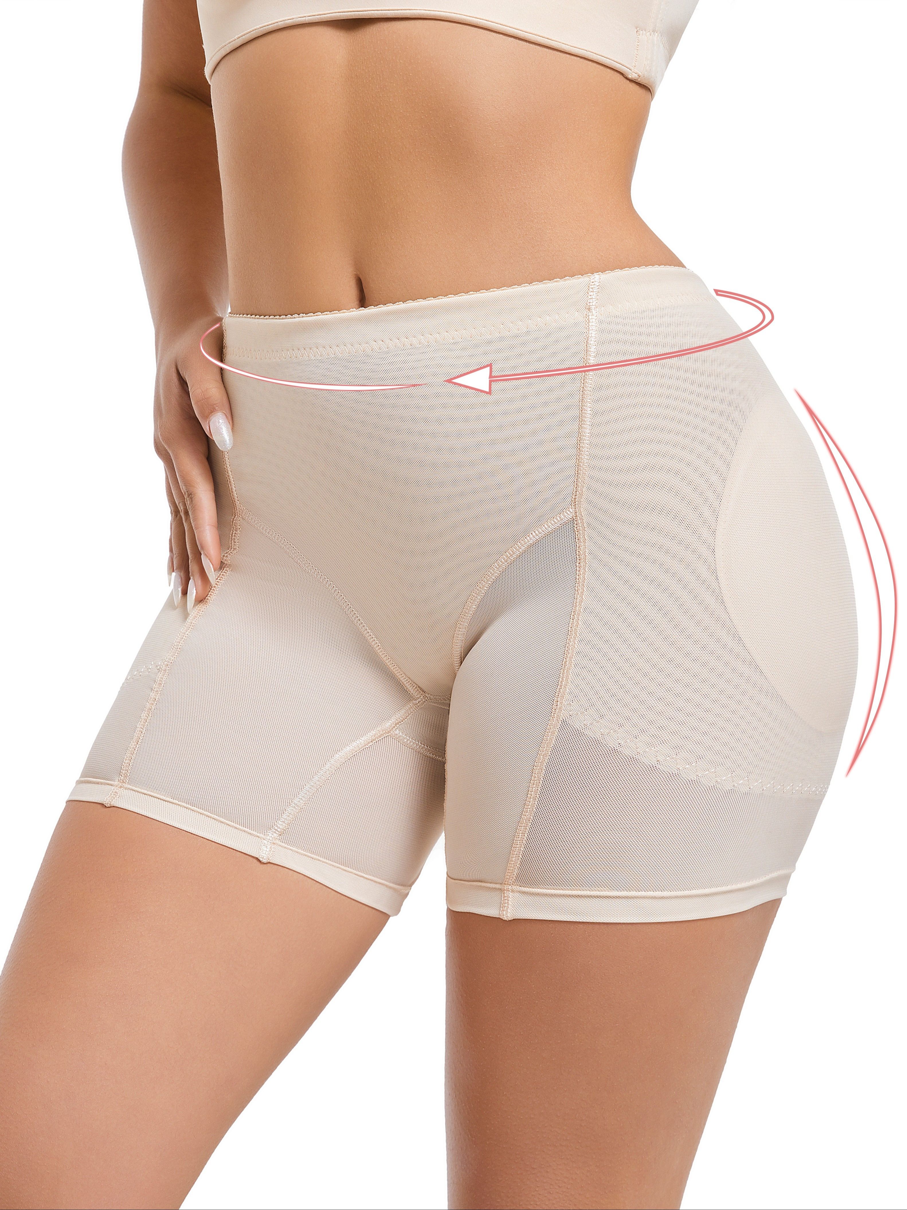 Solid Padded Shaping Panties Tummy Control Butt Lifting - Temu Canada